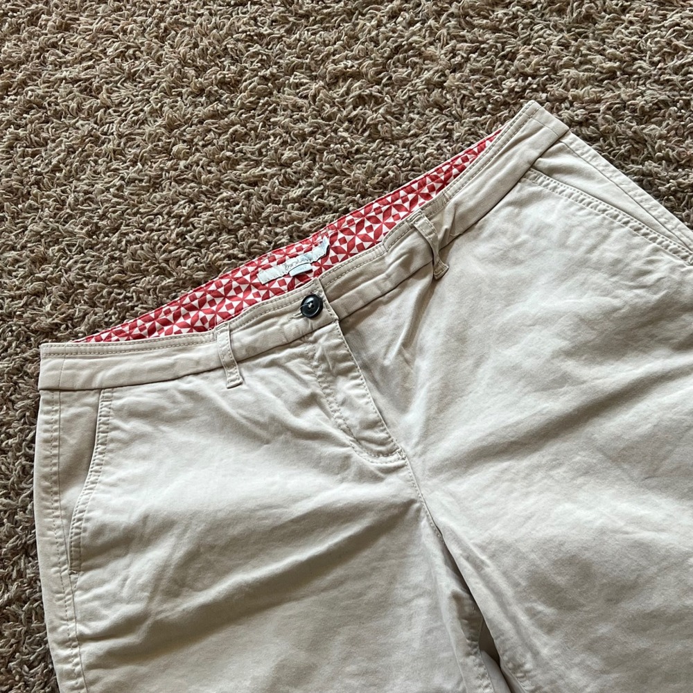 Boden Womens Khaki Tan Chino Shorts Cuffed Cotton Stretch Size 6 UK 10